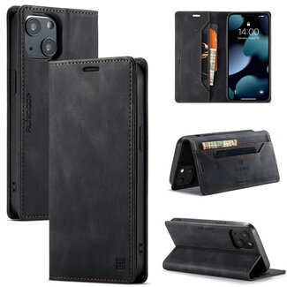 AutSpace AutSpace - Telefoonhoesje geschikt voor Apple iPhone 13 - Wallet Book Case - Magneetsluiting - met RFID bescherming - Zwart