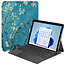 Case2go - Tablet Hoes geschikt voor Microsoft Surface Pro 8 - Tri-Fold Book Case - Witte Bloesem