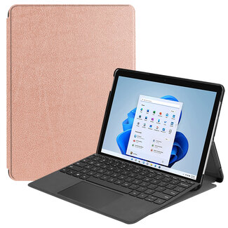 Case2go Case2go - Tablet Hoes geschikt voor Microsoft Surface Pro 8 - Tri-Fold Book Case - Rosé Goud