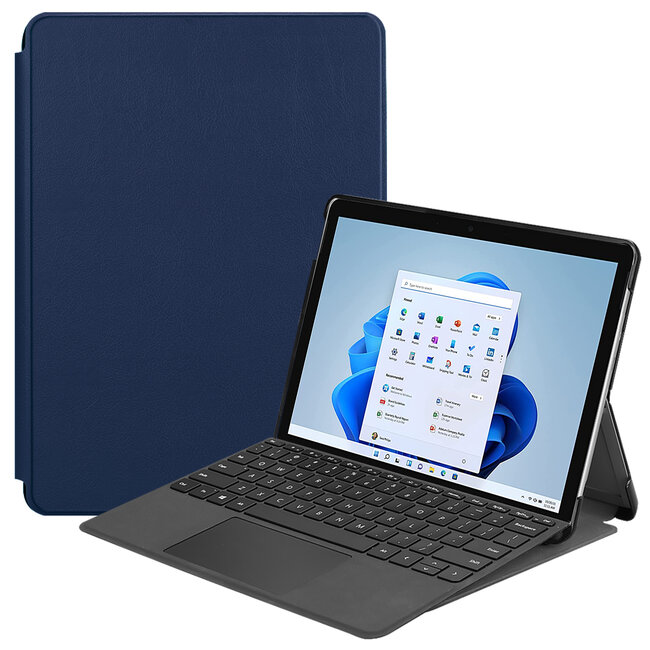 Case2go - Tablet Hoes geschikt voor Microsoft Surface Pro 8 - Tri-Fold Book Case - Donker Blauw