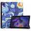 Tablet hoes geschikt voor Samsung Galaxy Tab A8 (2022 &amp; 2021) tri-fold hoes met auto/wake functie - 10.5 inch - Sterrenhemel