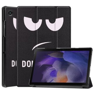 Case2go Tablet hoes geschikt voor Samsung Galaxy Tab A8 (2022 &amp; 2021) tri-fold hoes met auto/wake functie - 10.5 inch - Don't Touch Me