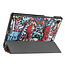 Tablet hoes geschikt voor Samsung Galaxy Tab A8 (2022 &amp; 2021) tri-fold hoes met auto/wake functie - 10.5 inch - Grafitti