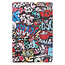 Tablet hoes geschikt voor Samsung Galaxy Tab A8 (2022 &amp; 2021) tri-fold hoes met auto/wake functie - 10.5 inch - Grafitti