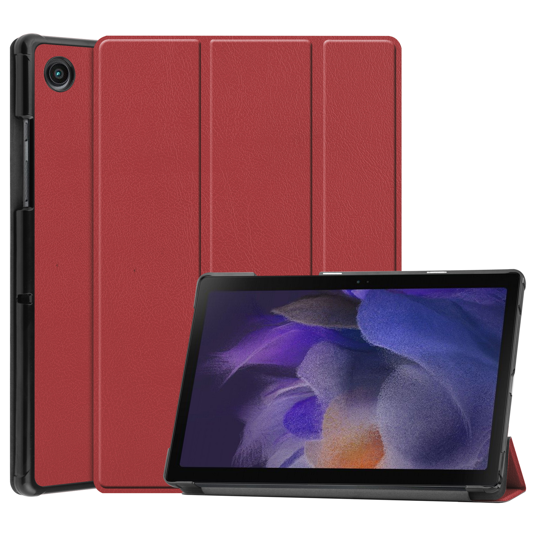 logboek petticoat Inactief Case2go Tablet hoes voor Samsung Galaxy Tab A8 (2022 & 2021) tri-fold hoes  met auto/wake functie - 10.5 inch - Donker Rood | Case2go.nl