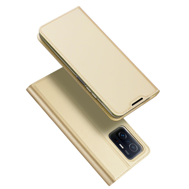 Telefoonhoesje geschikt voor Xiaomi 11T/11T Pro - Dux Ducis Skin Pro Book Case - Goud