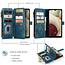 CaseMe - Telefoonhoesje geschikt voor Samsung Galaxy A22 5G - Wallet Book Case met ritssluiting - Magneetsluiting - Blauw