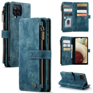 CaseMe CaseMe - Telefoonhoesje geschikt voor Samsung Galaxy A22 5G- Wallet Book Case met ritssluiting - Magneetsluiting - Blauw