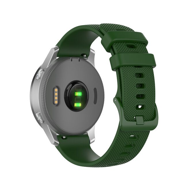 Case2go - Siliconen bandje geschikt voor Garmin Smartwatch Venu 2S / Vivomove 3s /Vivoactive 4s / Active S - 18 MM - Donker Groen