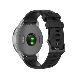 Case2go Case2go - Siliconen bandje geschikt voor Garmin Venu 2 / Vivoactive 4 / Garmin Active - Siliconen - 22 MM - Zwart