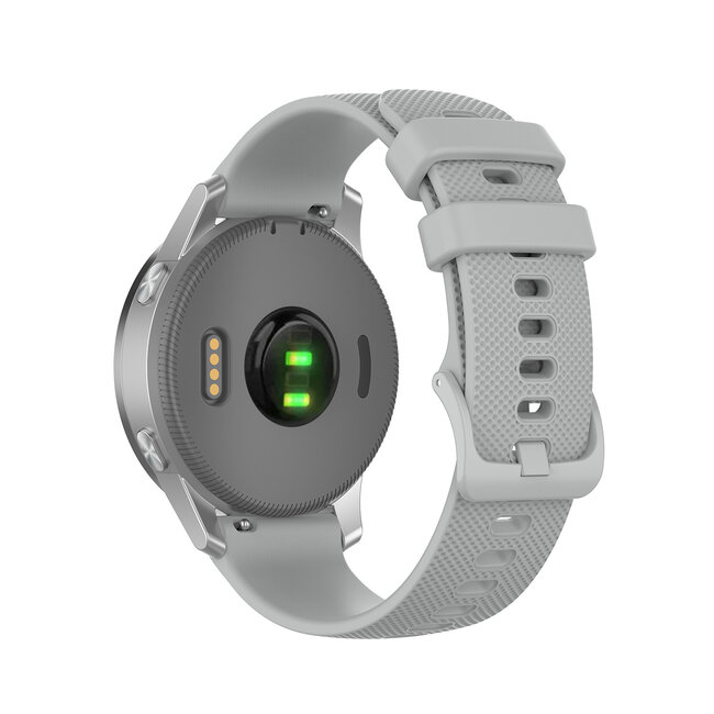 Case2go - Siliconen bandje geschikt voor Garmin Venu 2 / Vivoactive 4 / Garmin Active - Siliconen - 22 MM - Grijs