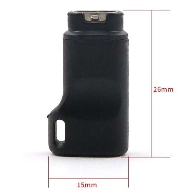 Case2go - OTG Adapter geschikt voor Garmin - Micro USB naar Garmin Smartwatch connector - USB Adapter - Oplader - Zwart