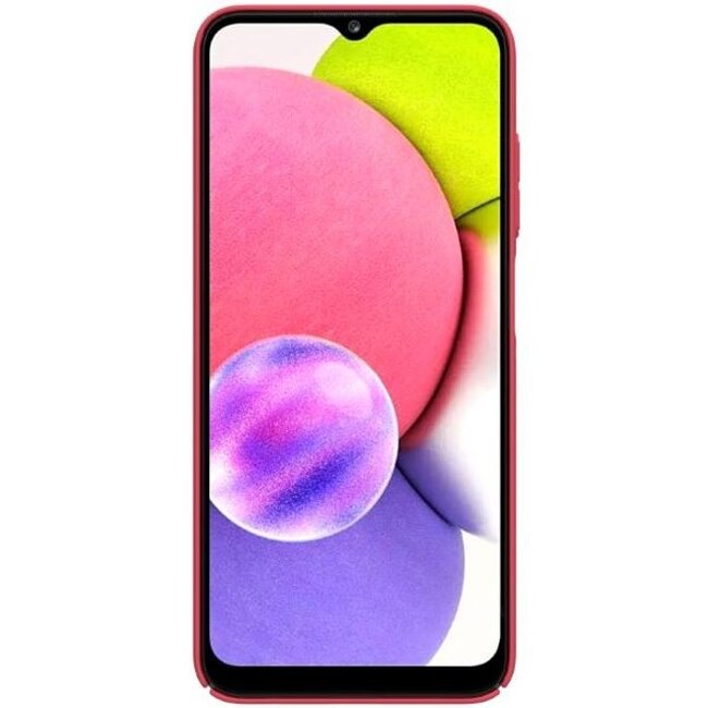 Nillkin Super Frosted Shield Hoesje geschikt voor Galaxy A03S Hoesje Rood