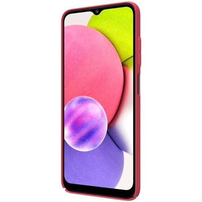 Nillkin Super Frosted Shield Hoesje geschikt voor Galaxy A03S Hoesje Rood