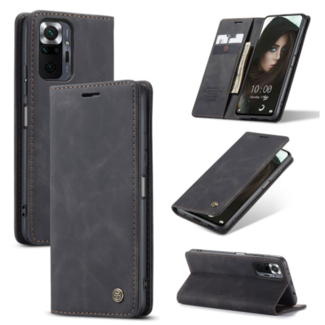 CaseMe CaseMe - Xiaomi Redmi Note 10 Pro Hoesje - Wallet Book Case - Magneetsluiting - Zwart