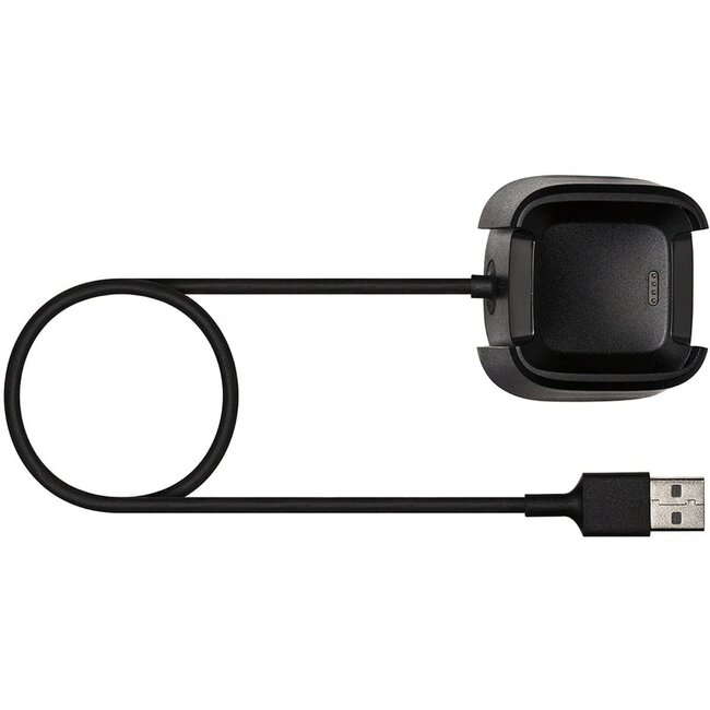 Case2go - Oplaadkabel geschikt voor Fitbit Versa 1 - USB-oplaadstation - dock - 1.0 meter - Zwart