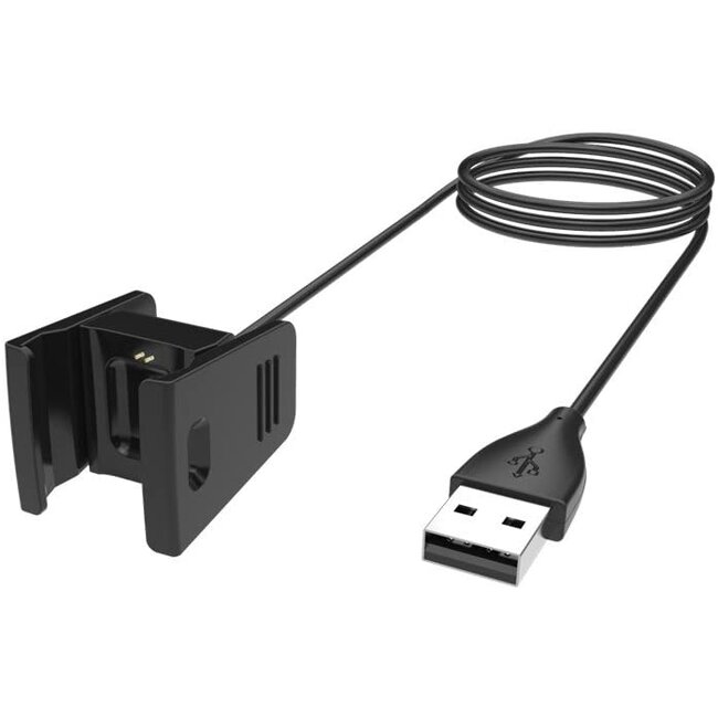 Case2go - Oplaadkabel geschikt voor Fitbit Charge 2 - USB-kabel - 1.0 meter - Zwart