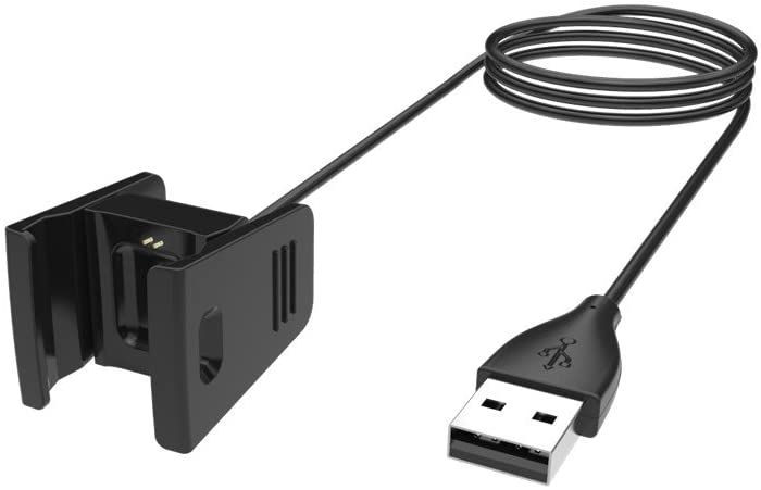 Case2go - Oplaadkabel geschikt voor Fitbit Charge 2 - USB-kabel - 1.0 meter - Zwart afbeelding