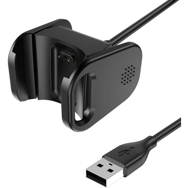 Case2go - Oplaadkabel geschikt voor Fitbit Charge 4 - USB-kabel - 1.0 meter - Zwart