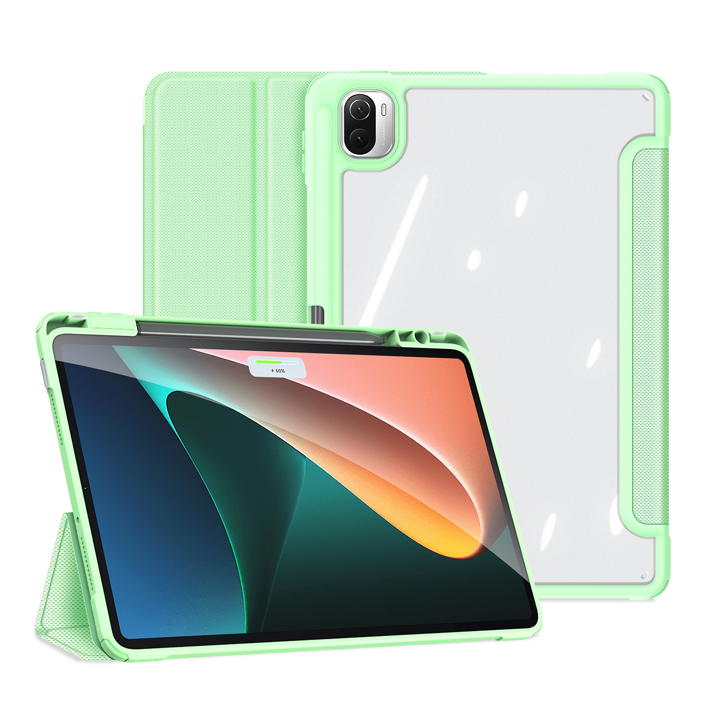 Dux Ducis - Tablet hoes geschikt voor xiaomi pad 5 / 5 Pro - Toby Series - Tri-Fold Book Case - Groen afbeelding