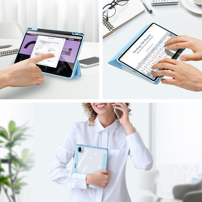 Dux Ducis - Tablet hoes geschikt voor xiaomi pad 5 / 5 Pro - Toby Series - Tri-Fold Book Case - Blauw