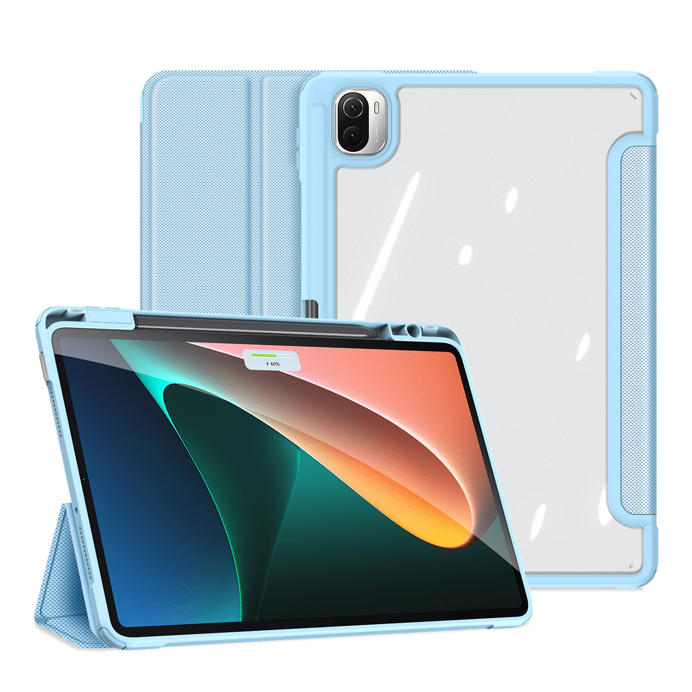 Dux Ducis - Tablet hoes geschikt voor xiaomi pad 5 / 5 Pro - Toby Series - Tri-Fold Book Case - Blauw afbeelding