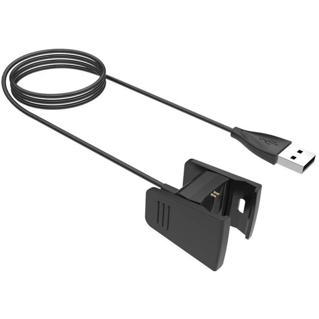 2-Pack - Case2go - Oplaadkabel geschikt voor Fitbit Charge 2 - USB-kabel - 1.0 meter - Zwart