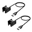 2-Pack - Case2go - Oplaadkabel geschikt voor Fitbit Charge 2 - USB-kabel - 1.0 meter - Zwart
