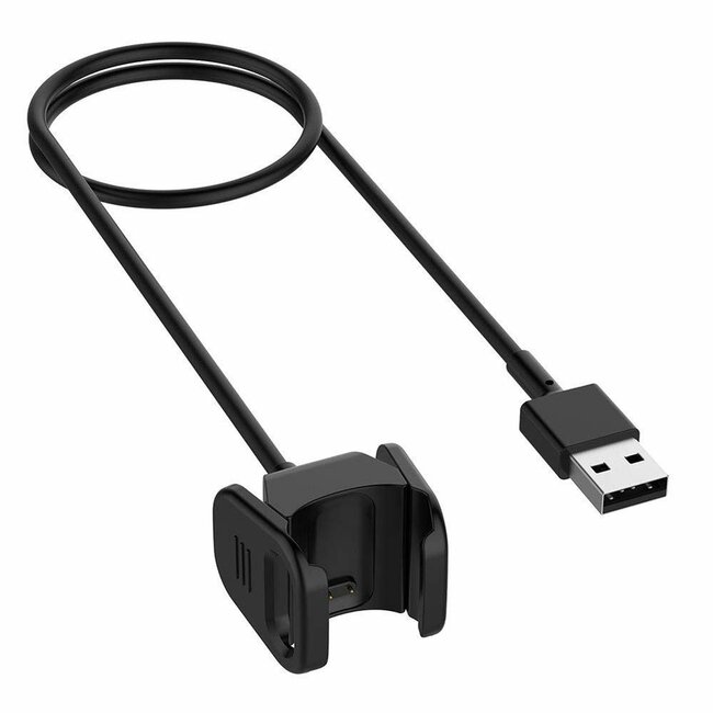 2-Pack - Case2go - Oplaadkabel geschikt voor Fitbit Charge 3 - USB-kabel - 1.0 meter - Zwart