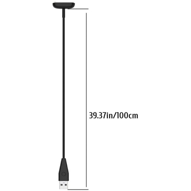 Case2go - Oplaadkabel geschikt voor Fitbit Luxe / Fitbit Charge 5 & 6 - USB-kabel - 1.0 meter - Zwart