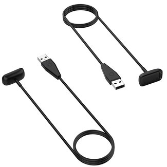 Case2go 2-Pack - Case2go - Oplaadkabel geschikt voor Fitbit Charge 5 / Fitbit Luxe - USB-kabel - 1.0 meter - Zwart