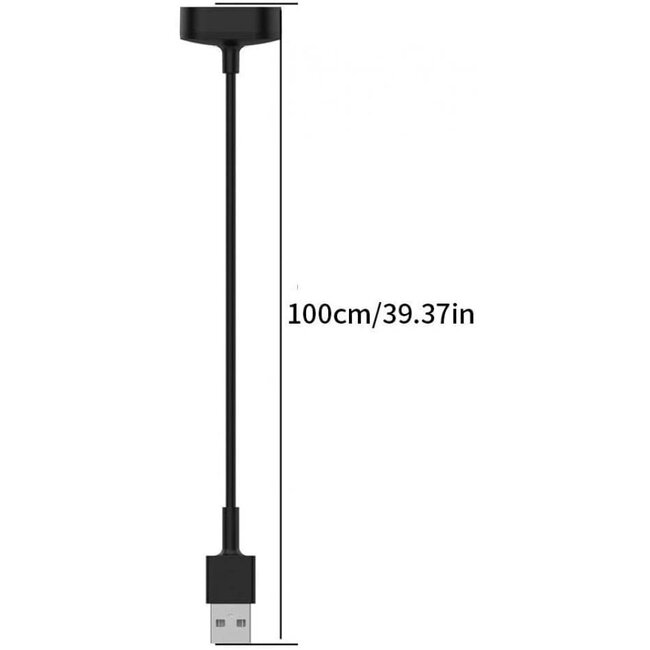 Case2go - Oplaadkabel geschikt voor Fitbit Inspire (1ste gen) - USB-kabel - 1.0 meter - Zwart