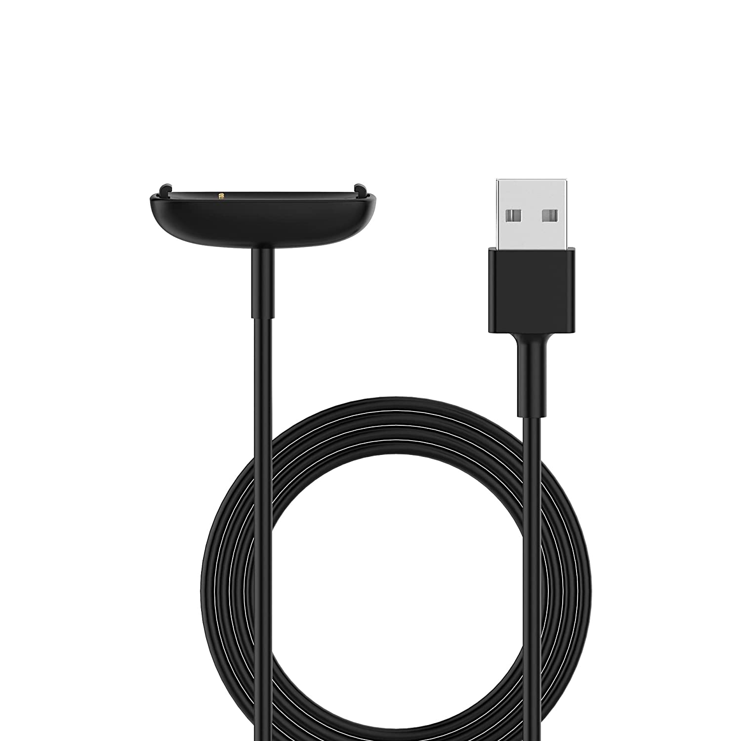 Case2go - Oplaadkabel geschikt voor Fitbit Inspire (2de gen) - USB-kabel - 1.0 meter - Zwart afbeelding