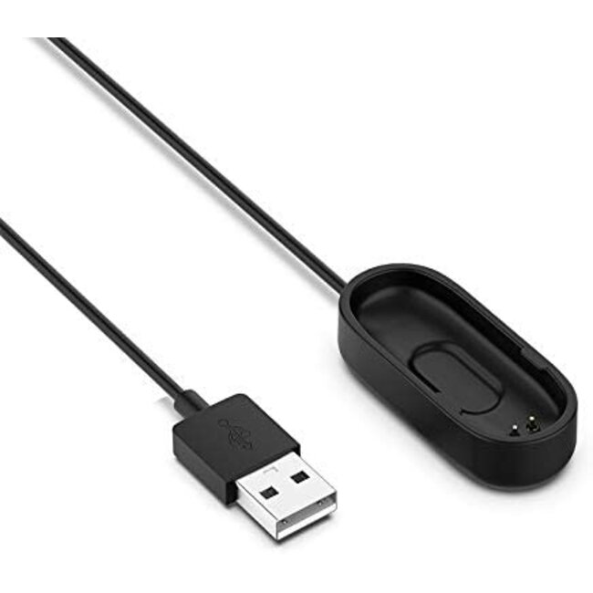 Case2go - Oplaadkabel geschikt voor Xiaomi Mi Band 4 - USB-kabel - 0.20 meter - Zwart