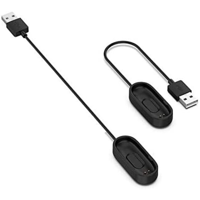 Case2go - Oplaadkabel geschikt voor Xiaomi Mi Band 4 - USB-kabel - 0.20 meter - Zwart