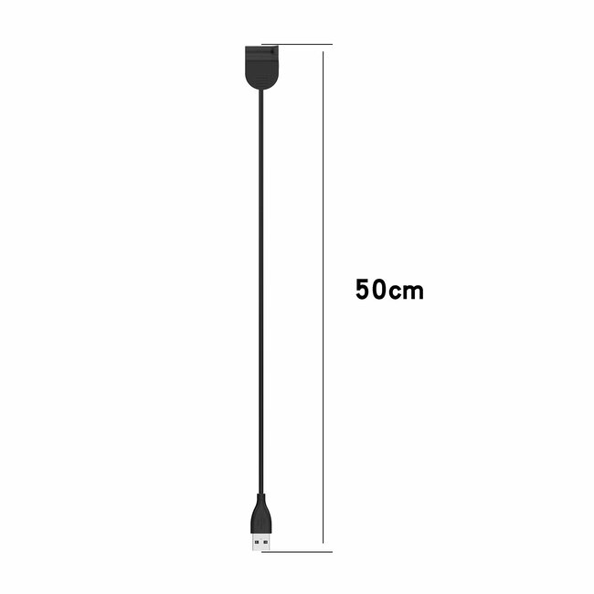 Case2go - Oplaadkabel geschikt voor Xiaomi Mi Band 5/6 - USB-kabel - 0.50 meter - Zwart