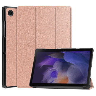 Case2go Tablet hoes geschikt voor Samsung Galaxy Tab A8 (2022 &amp; 2021) tri-fold hoes met auto/wake functie - 10.5 inch - Rosé Goud