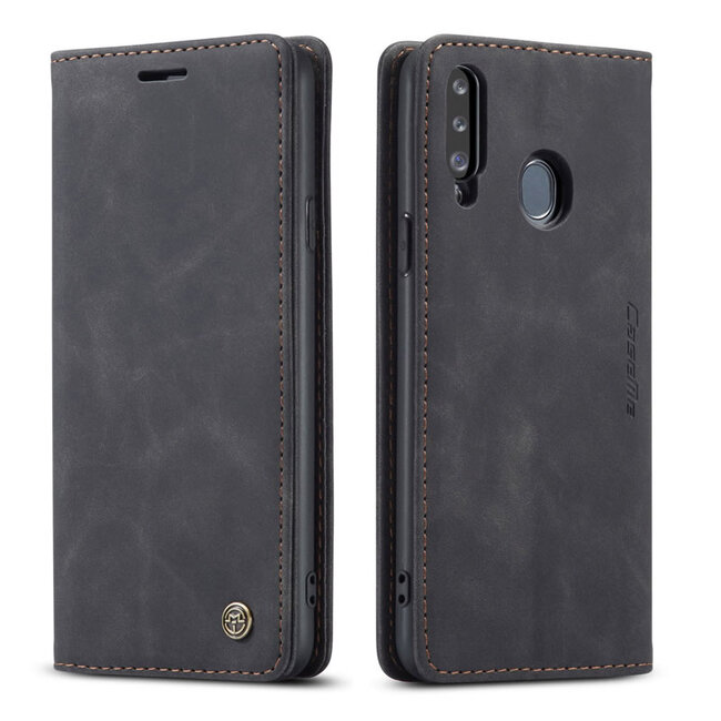 CaseMe - Hoesje geschikt voor Samsung Galaxy A20s - Wallet Book Case - Magneetsluiting - Zwart