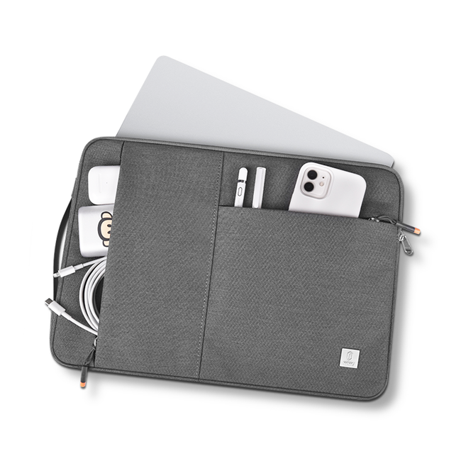 WIWU - Laptoptas- Laptoptas geschikt voor MacBook - Laptophoes- 13.3 Inch - Laptop Sleeve- Laptop Tas- Alpha Slim - Grijs