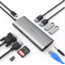 WIWU - USB C Hub - USB C Adapter - 11 in 1 - Alpha - Grijs