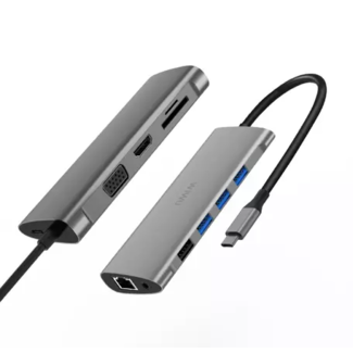 WIWU WIWU - Laptoptas- USB C Hub - Laptophoes- USB C Adapter - Laptop Sleeve- Laptop Tas- 11 in 1 - Alpha - Grijs