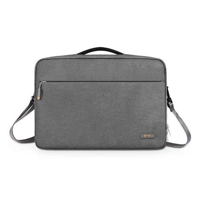 WIWU - Laptoptas- Laptoptas geschikt voor MacBook - Laptophoes- 15.4 Inch - Laptop Sleeve- Laptop Tas- Pilot Handbag - Grijs