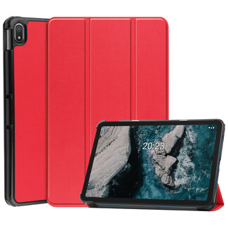 Case2go - Tablet hoes geschikt voor Nokia T20 (2021) - 10.4 Inch - Tri-Fold Book Case - Rood