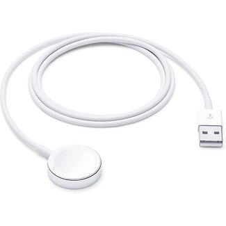 Case2go Case2go - Oplaadkabel geschikt voor Apple Watch Series 1 / 2 / 3 / 4 / 5 / 6 / 7 / 8 / 9 / 10 / SE / Ultra / Ultra 2 -  40mm / 42mm / 44mm / 46mm / 49mm - USB-kabel - 1.00 meter - Wit