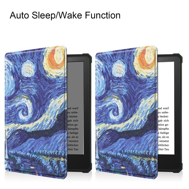 Case2go - E-reader Hoes geschikt voor Amazon Kindle Paperwhite 2021 - Sleepcover - Auto/Wake functie - Magnetische sluiting - Sterrenhemel