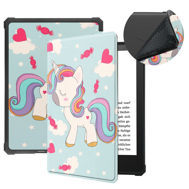 Case2go - E-reader Hoes geschikt voor Amazon Kindle Paperwhite 2021 - Sleepcover - Auto/Wake functie - Magnetische sluiting - Eenhoorn