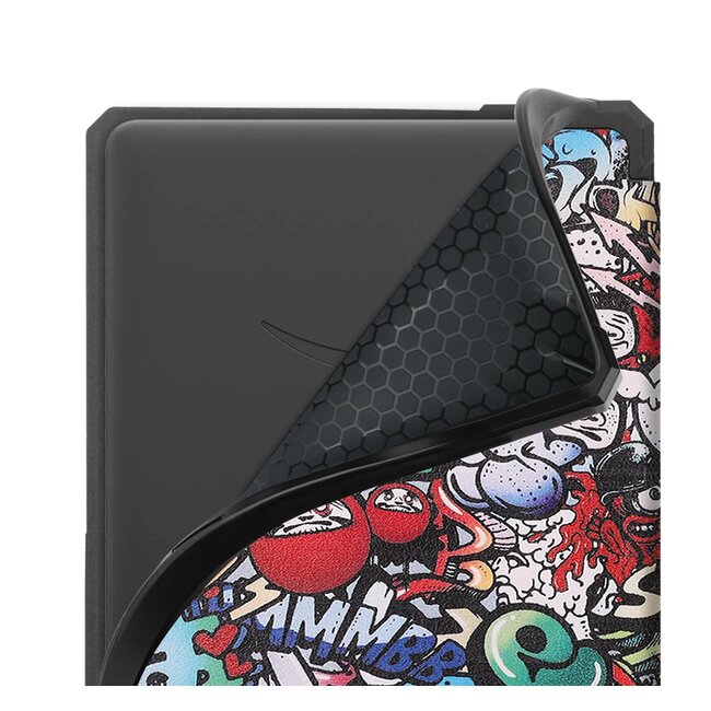 Case2go - E-reader Hoes geschikt voor Amazon Kindle Paperwhite 2021 - Sleepcover - Auto/Wake functie - Magnetische sluiting - Graffiti