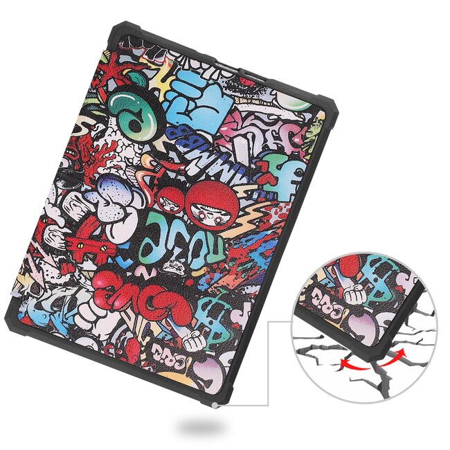 Case2go - E-reader Hoes geschikt voor Amazon Kindle Paperwhite 2021 - Sleepcover - Auto/Wake functie - Magnetische sluiting - Graffiti