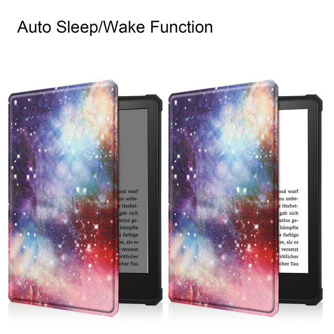 Case2go - E-reader Hoes geschikt voor Amazon Kindle Paperwhite 2021 - Sleepcover - Auto/Wake functie - Magnetische sluiting - Galaxy
