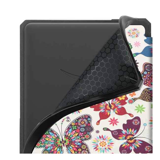 Case2go - E-reader Hoes geschikt voor Amazon Kindle Paperwhite 2021 - Sleepcover - Auto/Wake functie - Magnetische sluiting - Vlinders